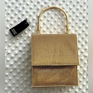 BADGLEY MISCHKA Gold Bejeweled Evening Bag 💛💎✨
